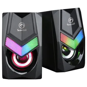 Marvo reproduktory SG-118, 2.0, 6W, čierne, regulácia hlasitosti, herná, 150Hz-20kHz, RGB podsvietenie